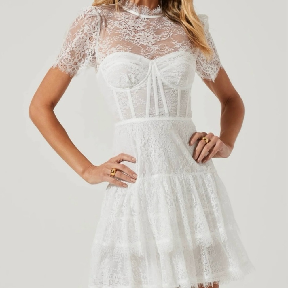 ASTR The Label Leilani Lace Bustier Mini Dress